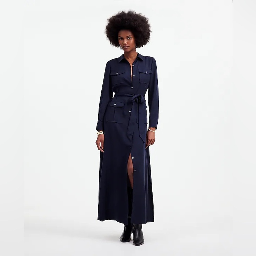 NWT Madewell Utility Tie-Waist Maxi‎ Shirtdress